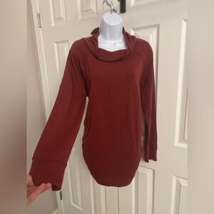 Women’s Long Sleeve Cowl Neck Sweater - Rust